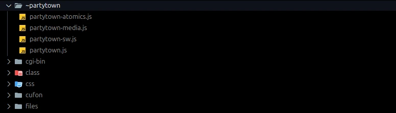 Folder with partytown on page