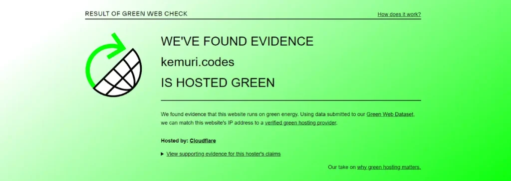 Carbon footprint calculator for websites displaying metrics